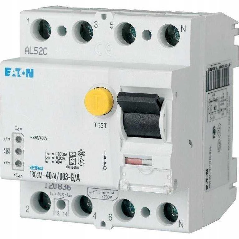 Eaton 168637 Liekamosios srovės grandinės pertraukiklis 4P 40A 0,3A tipas S/A FRCDM-40/4/03-S/A 168637