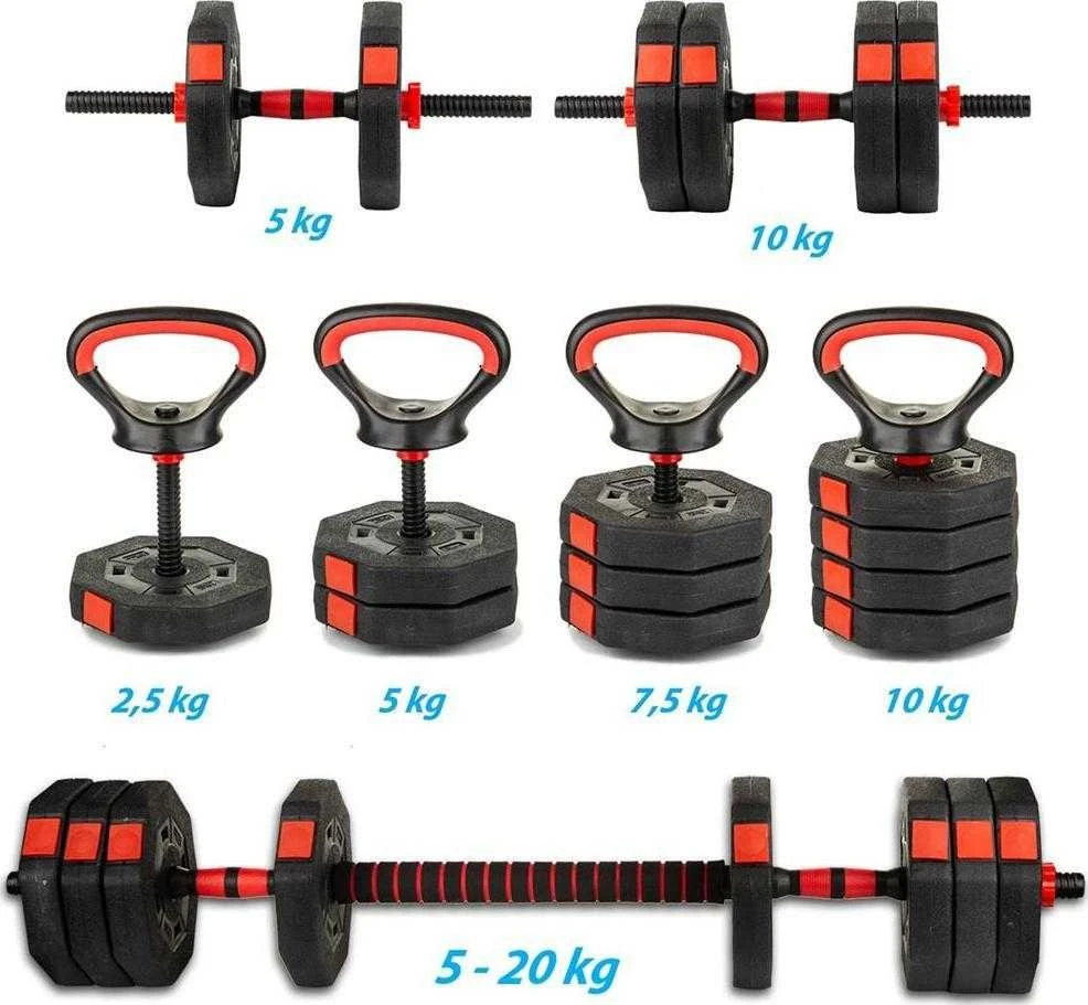 Enero Keičiamo svorio hantelis EB Fit 4in1, 20kg