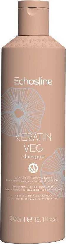 ECHOSLINE Keratin Veg atkuriantis šampūnas dažytiems ir pažeistiems plaukams, 300 ml