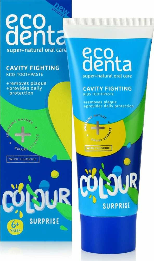 Spalvota dantų pasta vaikams ECODENTA vaikams nuo karieso 75ml