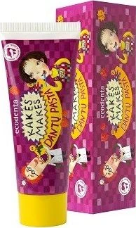 Dantų pasta ECODENTA KAKĖS MAKĖS, aviečių skonio, 75ml