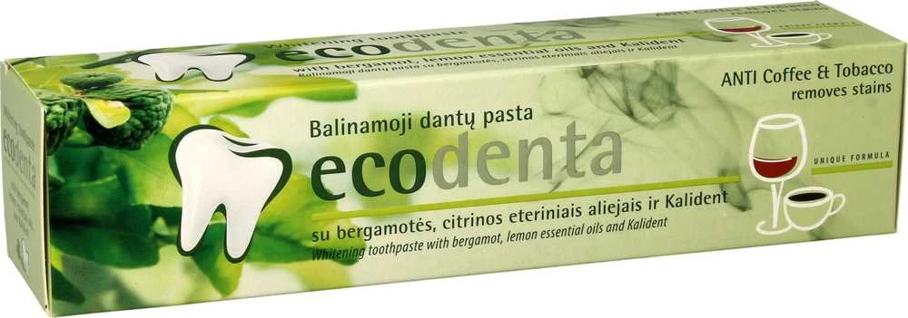 Ecodenta Exceptional Whitening Dantų dantų pasta balinanti dantų pasta su bergamočių eteriniu aliejumi ir kalendoriumi 100ml
