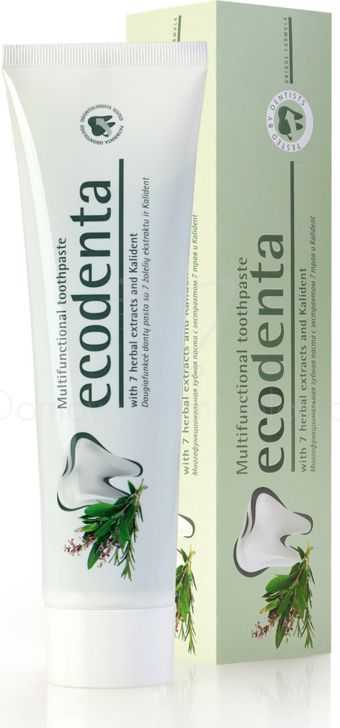 Ecodenta daugiafunkcinė Dantų dantų pasta su 7 žolelių su ekstraktu ir kalciu 100ml