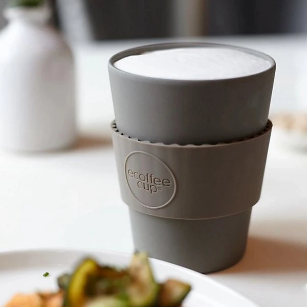 Ecoffee Cup Eko kavos puodelis Eco* puodelis išsinešimui Labai pilkas 350 ml