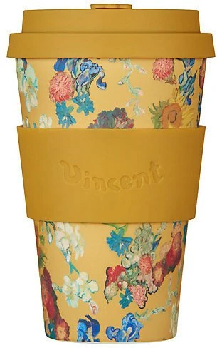 Ecoffee cup „Puošnus puodelis“ Van Gogh Museum 50-mečio jubiliejus Gėlės 400 ml – Geltonos gėlės