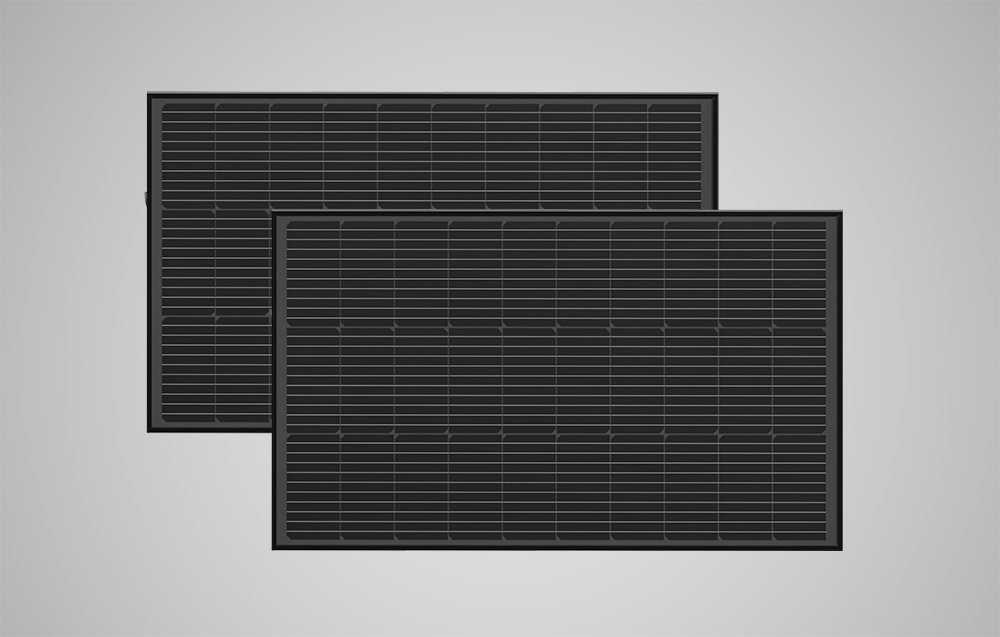 Fotovoltinių plokščių rinkinys 2x EcoFlow 100W (standžios konstrukcijos)