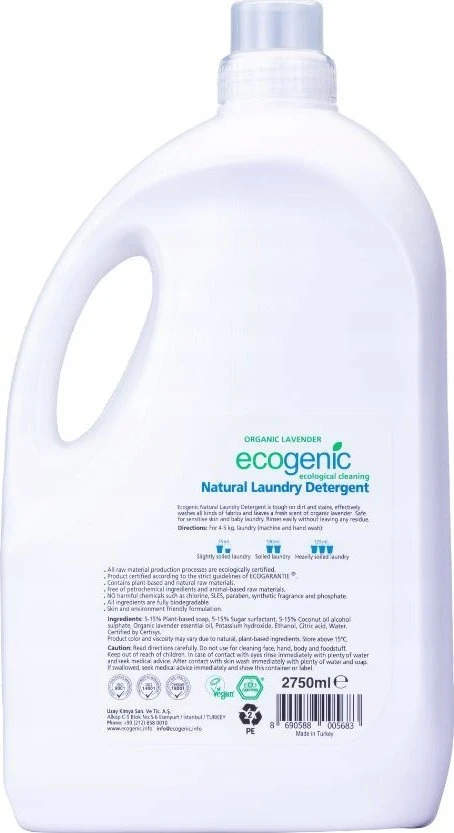 ECOGENIC Ecogenic* Hipoalerginis levandų skalbimasis skystis 2750 ml