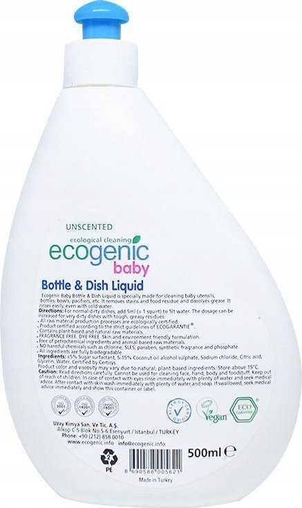 ECOGENIC Ecogenic* Skystis buteliukams, čiulptukams ir žaislams plauti, bekvapis 500 ml