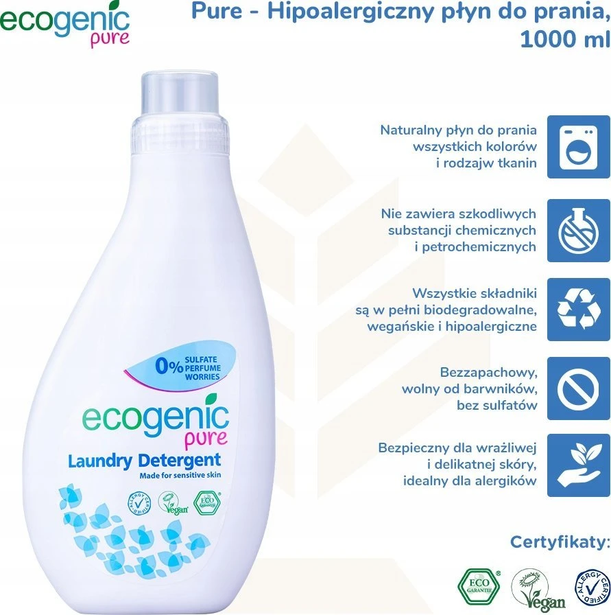 ECOGENIC Pure Hipoalerginis skalbimo skystis 1000 ml