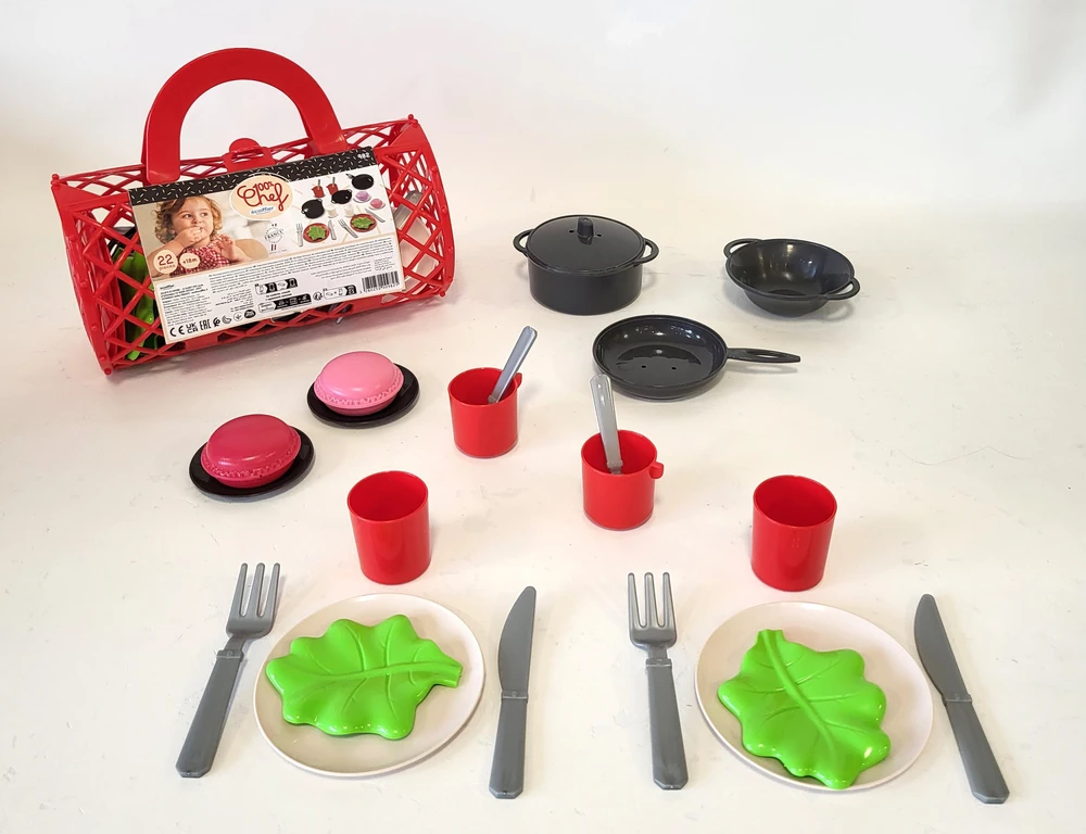 Ecoiffier Bag with toy dinner set 23cm (10982)