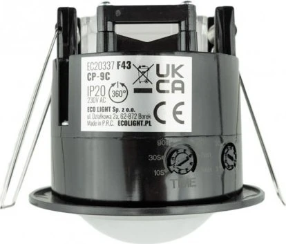 Ecolight Judesio jutiklis Juodas Pir Cp-9C Ec20337 Eco Eco Light