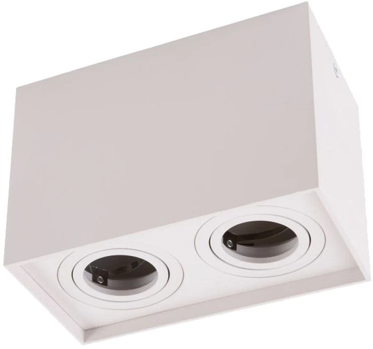 Ecolight Halogeninė šviestuvo apkaustė GU10 Viršutinė Kvadratinė Dviejų Vietų Balta OHN-22B