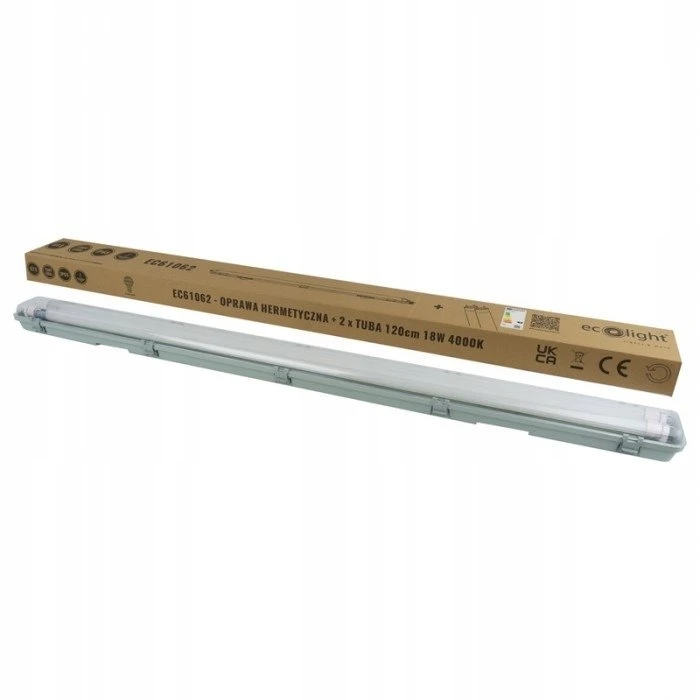 Ecolight RINKINYS hermetiškas šviestuvas IP65 + 2x LED vamzdelis 120cm 18W 1800lm 4000K EC61062