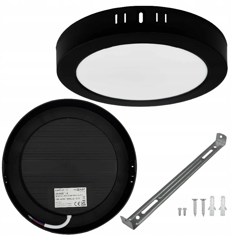 Ecolight Įleidžiamas šviestuvas N/T apvalus 18W 1980lm 4000K IP20 juodas DL-1 EC20473