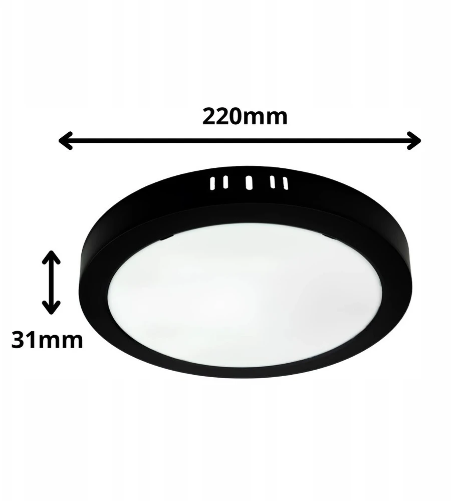 Ecolight Įleidžiamas šviestuvas N/T apvalus 18W 1980lm 4000K IP20 juodas DL-1 EC20473