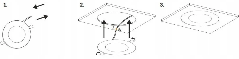 Ecolight Prožektorius downlight P/T kvadratinis 18W 1980lm 4000K IP20 juodas DL-1 EC20469