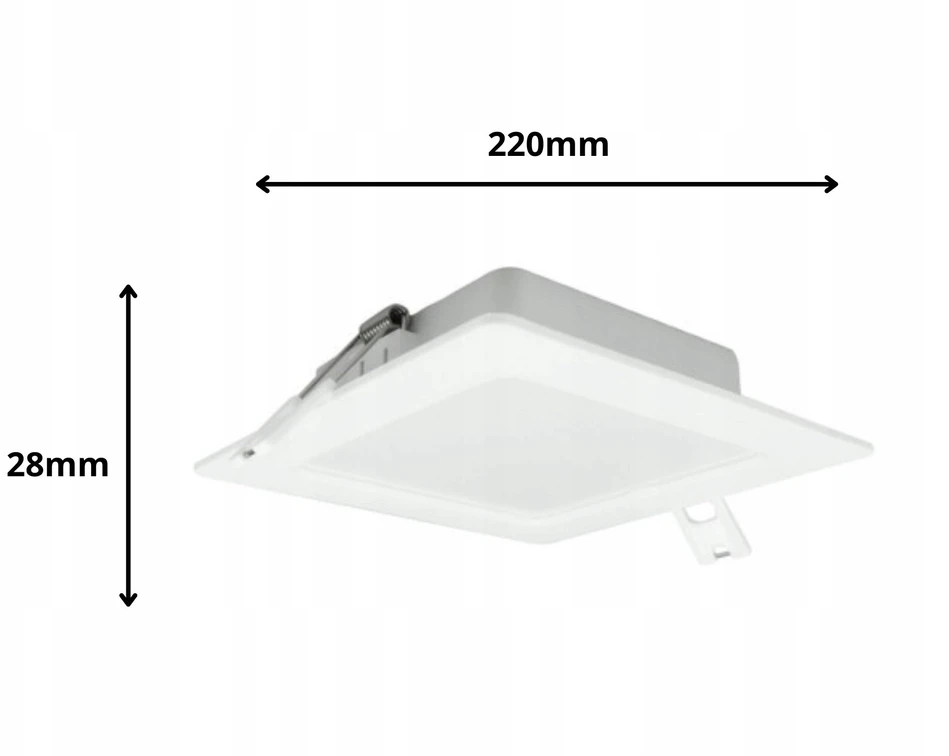 Ecolight Downlight šviestuvas P/T kvadratinis 18W 1980lm 4000K IP20 baltas DL-1 EC20453