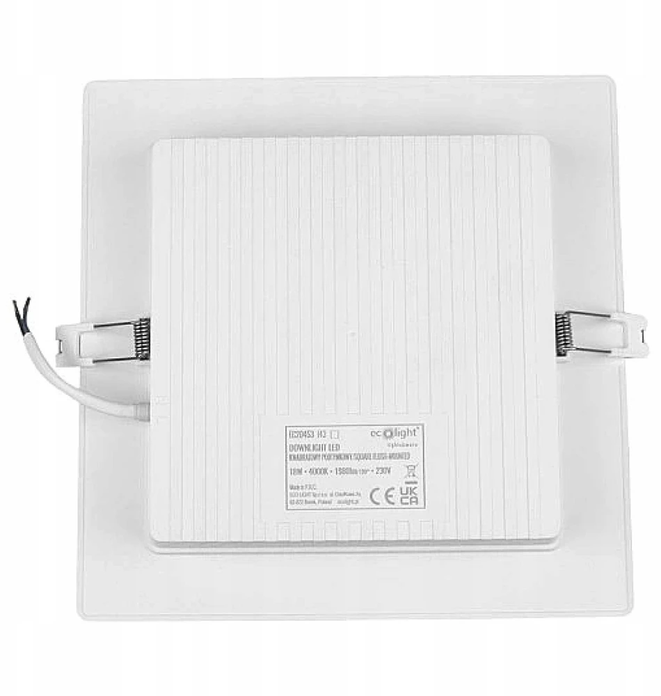 Ecolight Downlight šviestuvas P/T kvadratinis 18W 1980lm 4000K IP20 baltas DL-1 EC20453