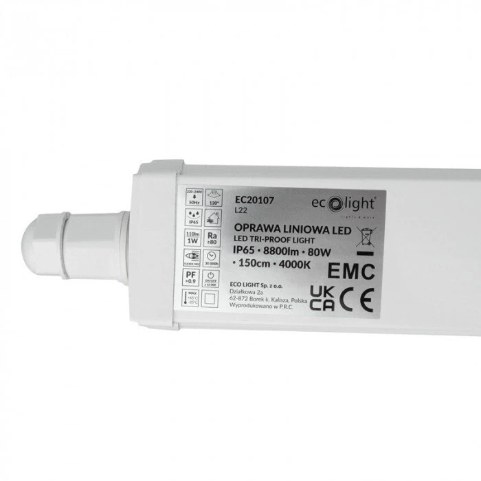 Ecolight Prožektorius Linijinis LED 150cm 80W 8800lm 4000K IP65