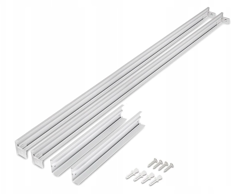 Ecolight LED skydelio tvirtinimo rėmas 1200x300 su fiksatoriumi aliuminis balta EC79125