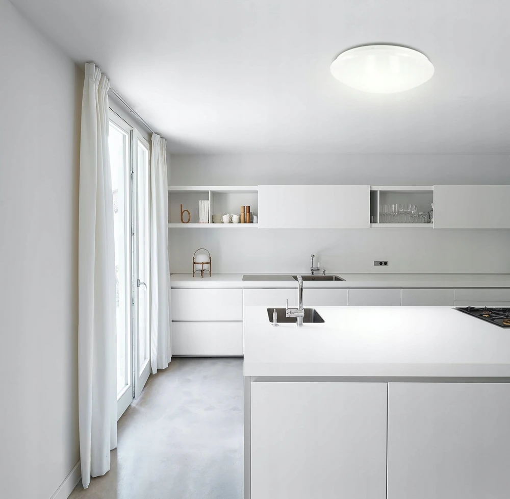 „Ecolight“ lubinis šviestuvas su mikrobangų judesio jutikliu, 24 W, 1680 lm, 360 laipsnių kampas, neutrali balta, IP20, balta, EC79761