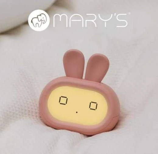 Ecolight MARY'S Žadintuvas Królik LED Z Lampką Nocną – Laikrodis Skaitmeninis Alarm, USB, 1200mAh