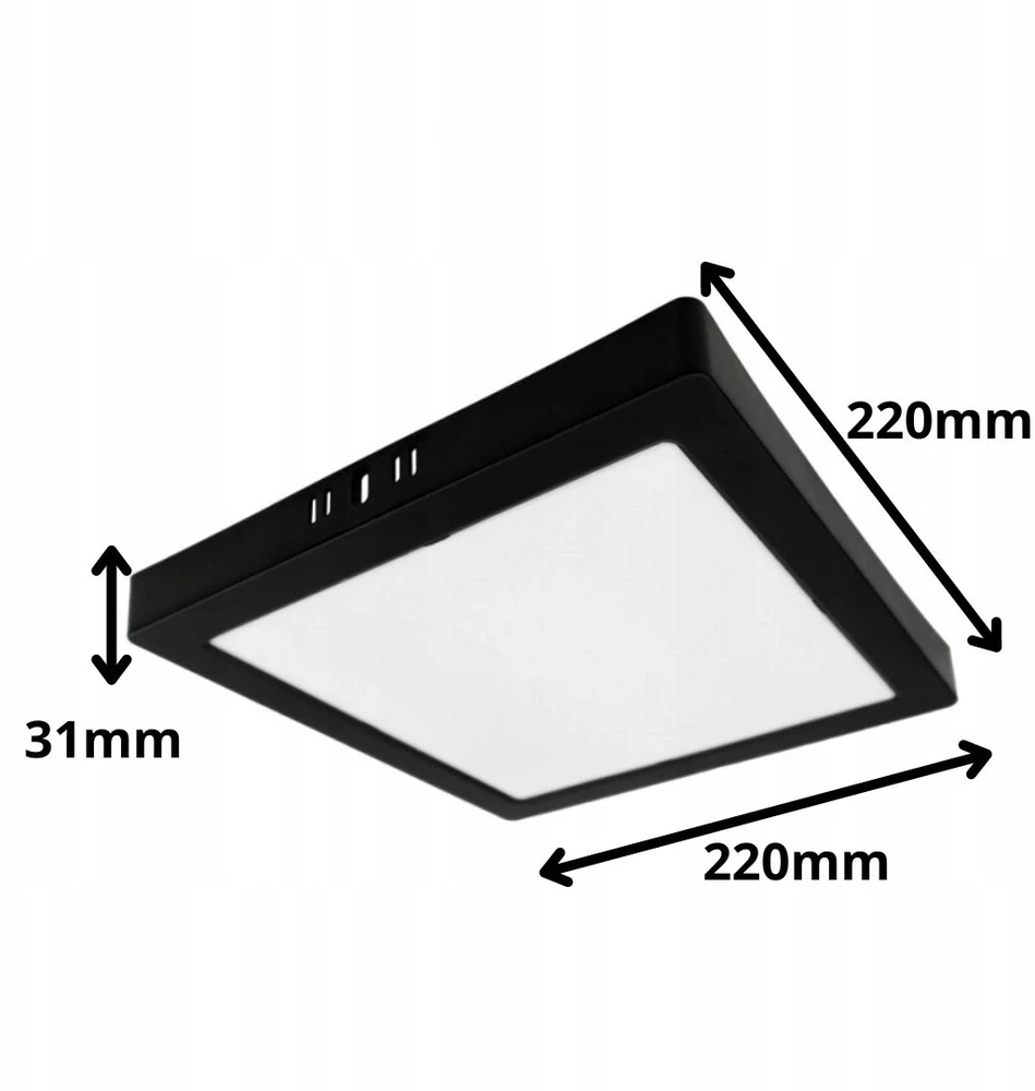 Ecolight Prožektorius įleidžiamas N/T kvadratinis 18W 1980lm 4000K juodas IP20 DL-1 EC20477