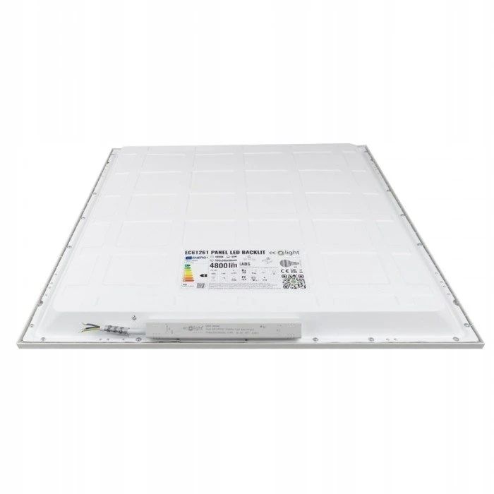 Ecolight Įleidžiamojo montavimo rėmas Panel LED Backlit 595x595x30 - 60x60cm 40W 4800lm 4000K balta IP20 maitinimo šaltinis PZH atestas (EC61261)