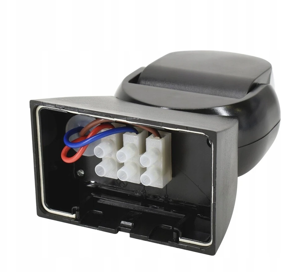 Ecolight PIR judesio jutiklis IP65 180° 300W 12 m atstumu juodas CP-5C