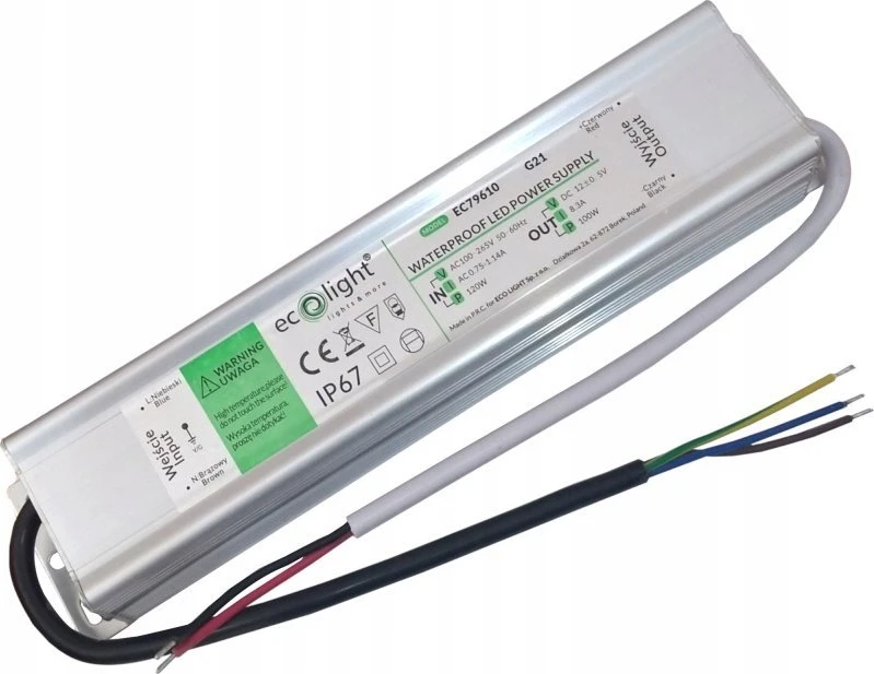 ECOLIGHT2 Eco Light* EC79610 hermetiškas LED maitinimo šaltinis 100 W, baltas