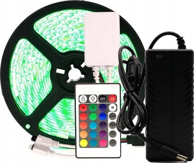 ECOLIGHT2 Ecolight EC79406 LED juostelių rinkinys LED juosta 5050 5m su RGB valdikliu ir 12V maitinimo šaltiniu