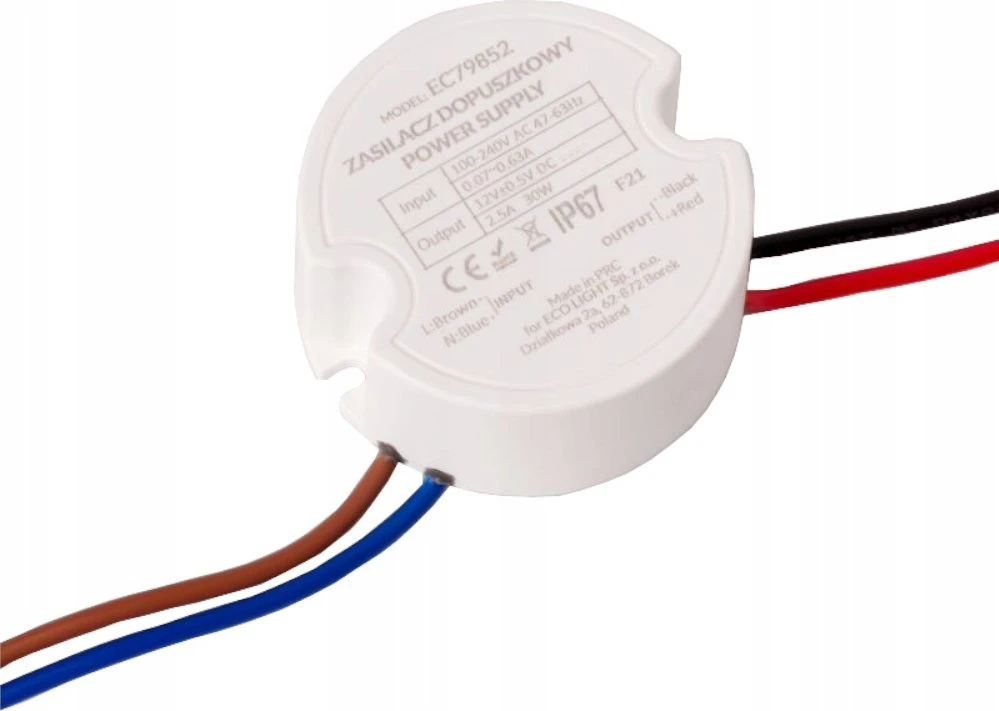 ECOLIGHT2 Ecolight EC79852 LED maitinimo dėžutė 2.5A 30W 12V IP67