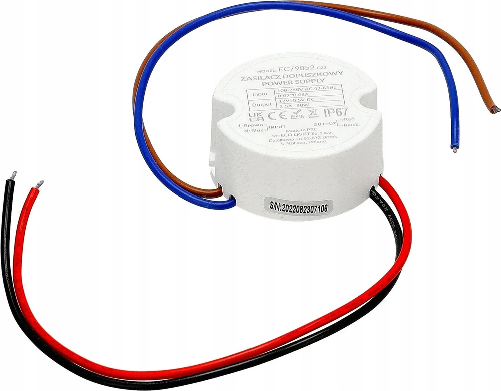 ECOLIGHT2 Ecolight EC79852 LED maitinimo dėžutė 2.5A 30W 12V IP67