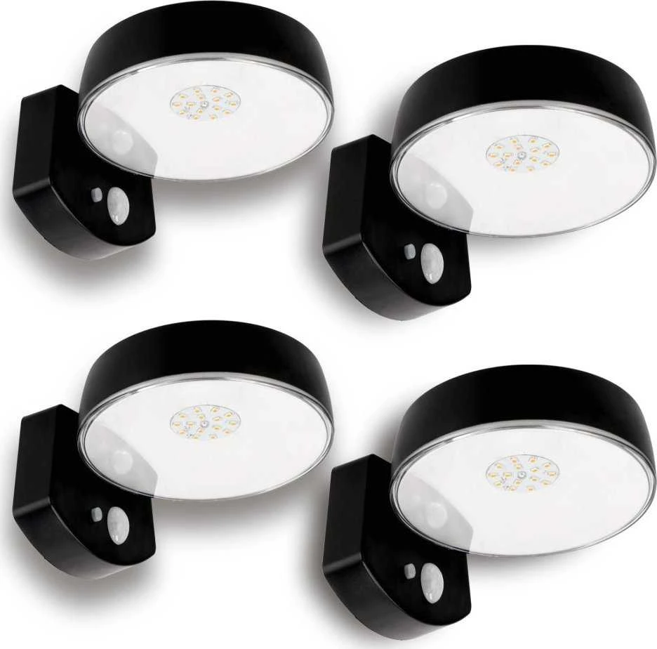 ECOLIGHT2 sieninis šviestuvas Saulės lempa Ecolight SOE-4 EC20118 lauko sieninis šviestuvas sieninis šviestuvas 1x1.2W LED 4000K juoda