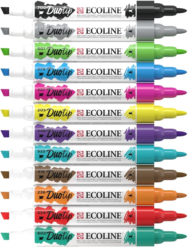 EcoLine Ecoline Duotip žymeklių rinkinys Basic | 12 spalvų