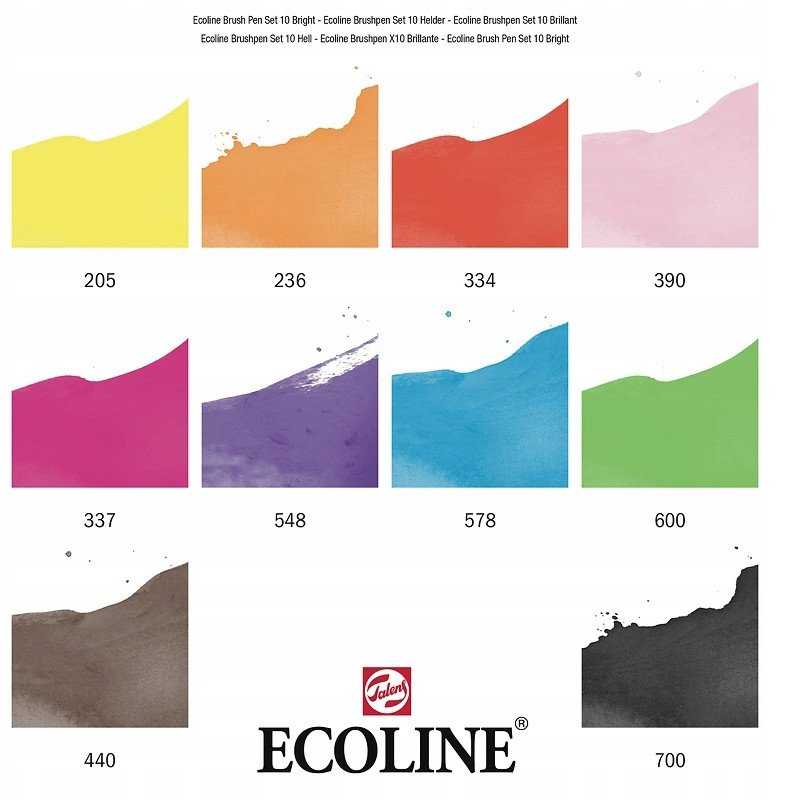 EcoLine Ecoline rašiklių rinkinys Bright | 10 spalvų