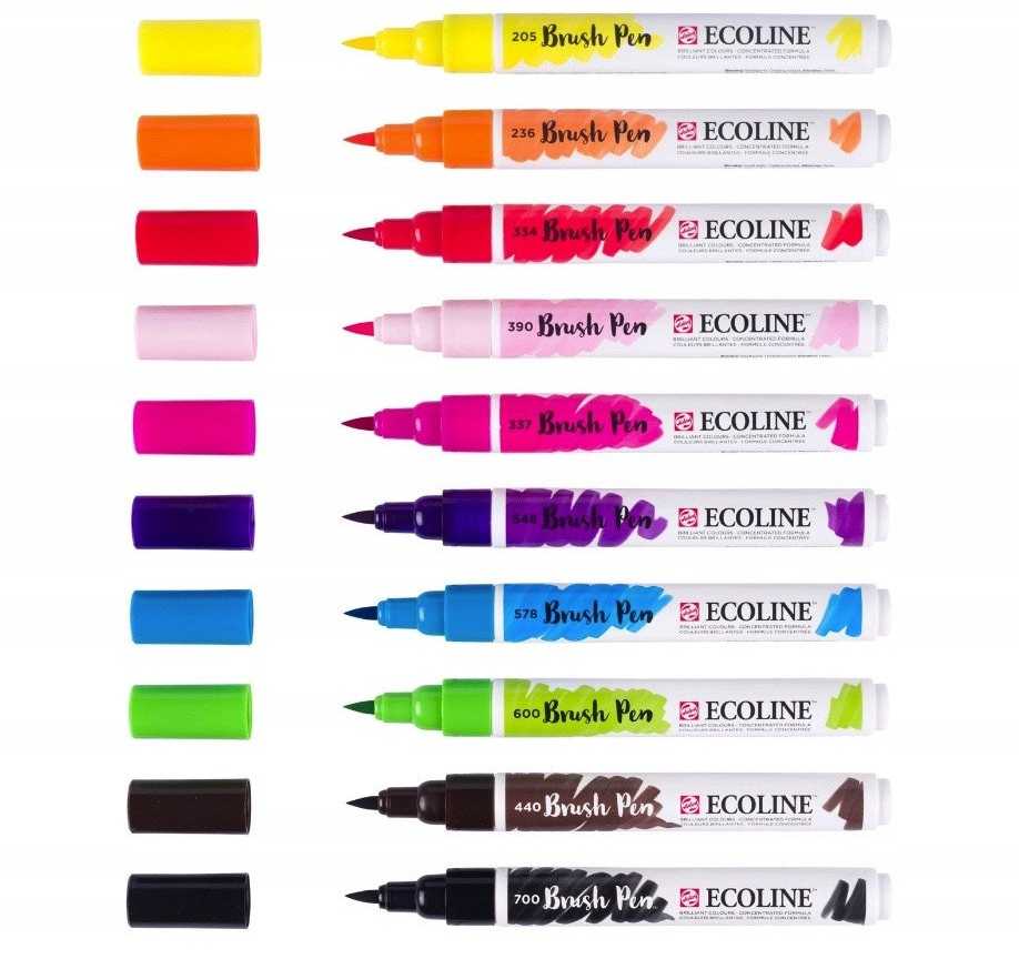 EcoLine Ecoline rašiklių rinkinys Bright | 10 spalvų