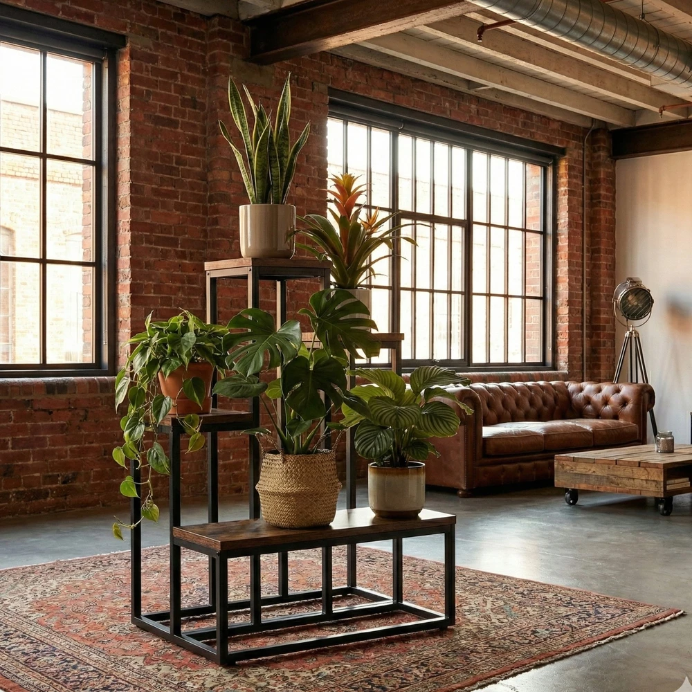 Edaxo Gėlių stovas loft stiliaus ILO, 51 x 34 x 67 cm