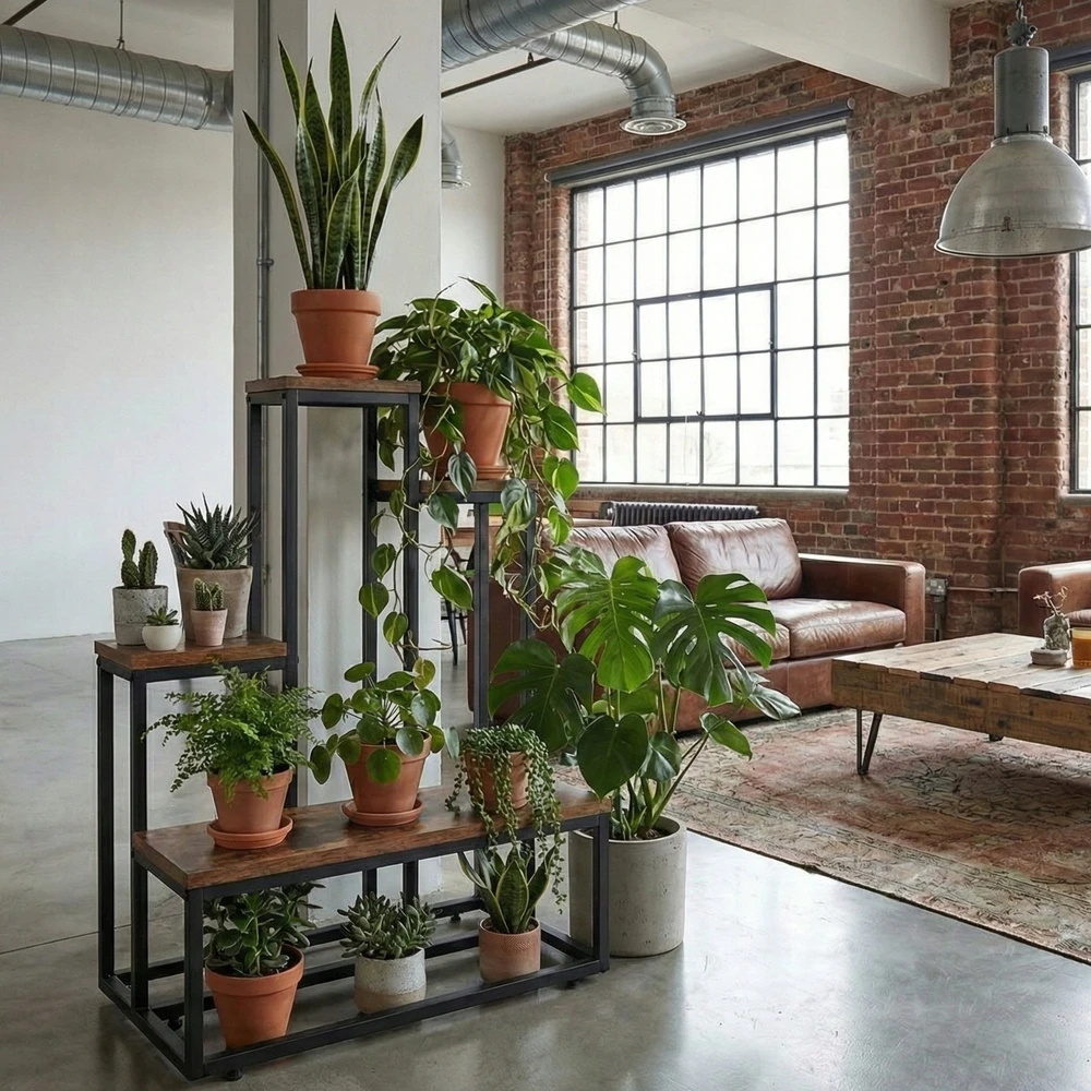 Edaxo Gėlių stovas loft stiliaus ILO, 51 x 34 x 67 cm