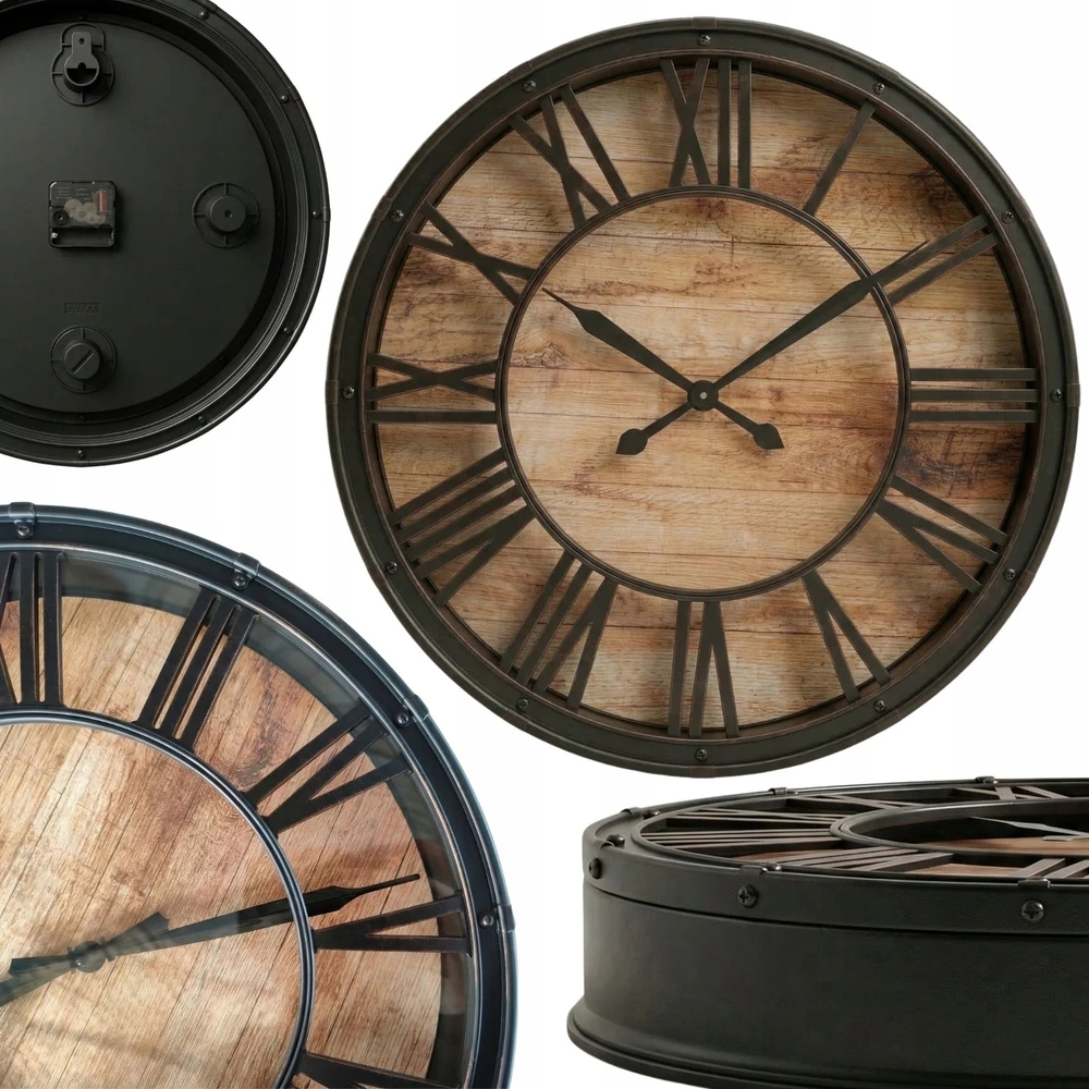 Edaxo Sieninis industriainis laikrodis ARON, Ø 39 cm
