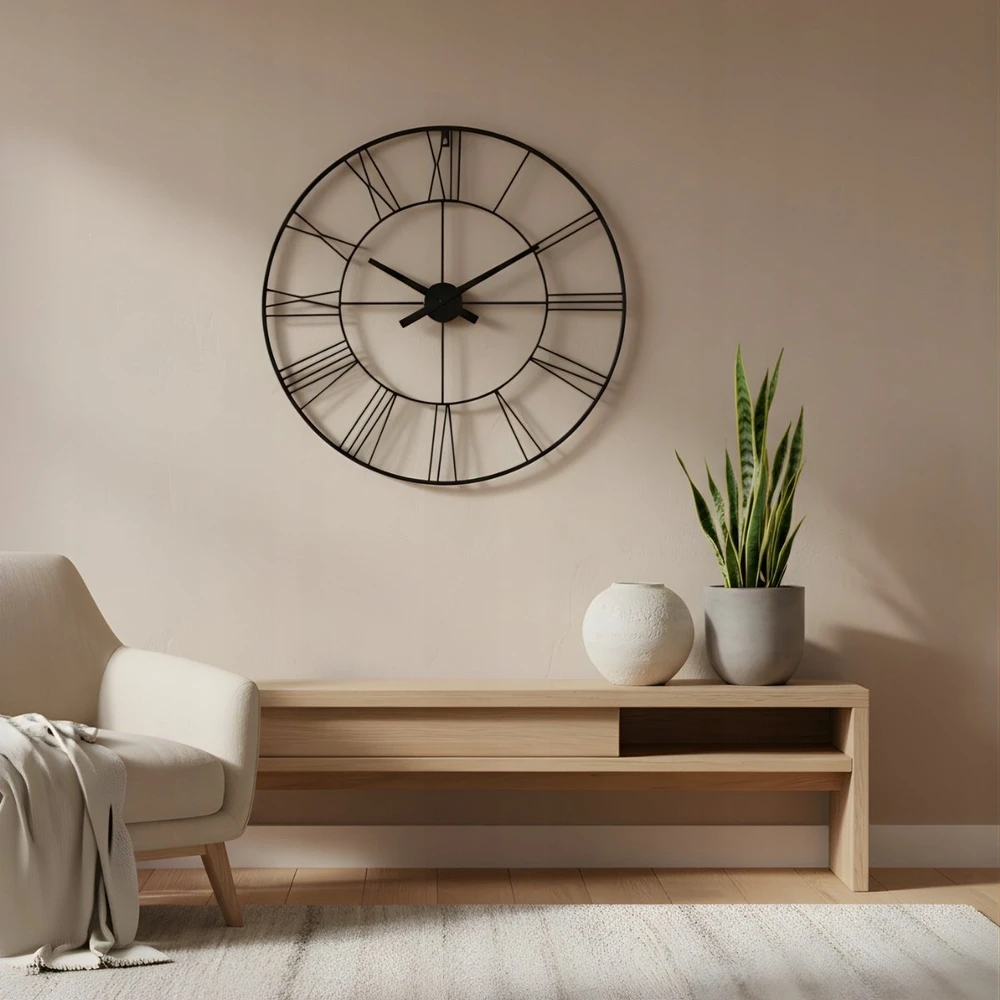 Edaxo Sieninis laikrodis industriiniu stiliumi ARATIO, Ø 70 cm