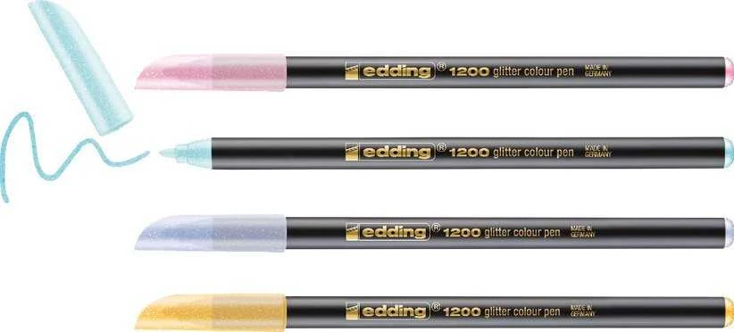 Edding Fine tip markeris e-1200 EDDING, 3mm, 4 vnt., blizgučių mišinys