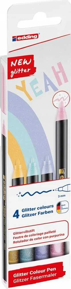 Edding Fine tip markeris e-1200 EDDING, 3mm, 4 vnt., blizgučių mišinys