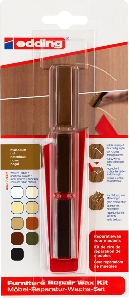 Edding baldų remonto vaško rinkinys Walnut 706876-602