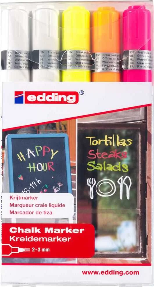 Edding Kreidos žymekliai, 5 vnt., spalvoti