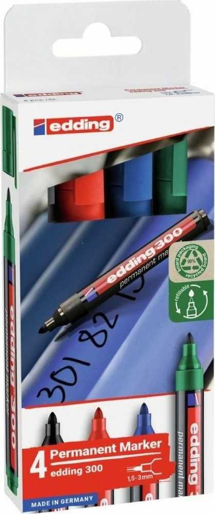 Edding Nuolatinis žymeklis 1-5mm 4 spalvos