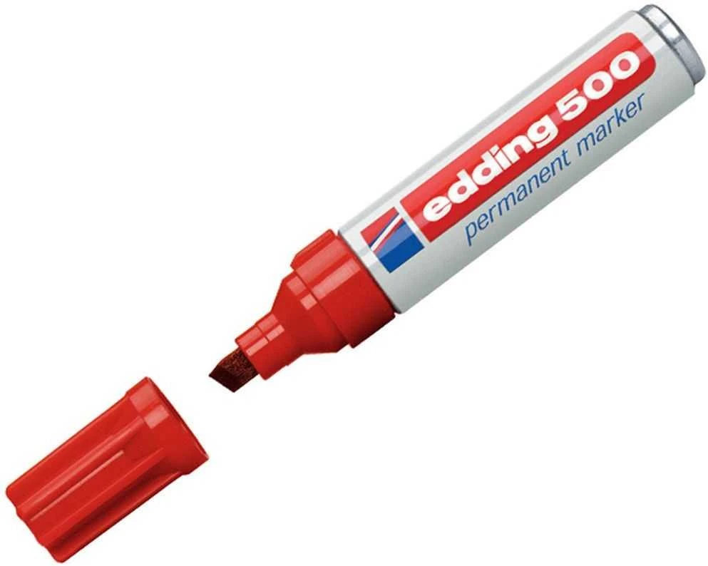 Biuro Prekės - Edding 800 Nuolatinis Žymeklis 4mm Kampinis Raudonas