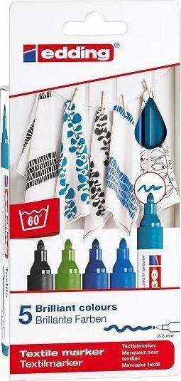 edding – 4500 Textile Marker Set 5 vnt Cool Colors – (706826)