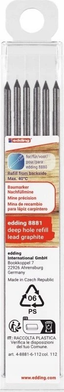 Edding Pakaitiniai užpildai e-8881 EDDING, e-8880 pieštukui, 6 vnt., grafitas
