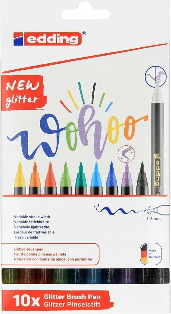 Edding teptuko galiuko žymeklis EDDING e-1340, 1-6 mm, 10 vnt., blizgučių spalvų mišinys
